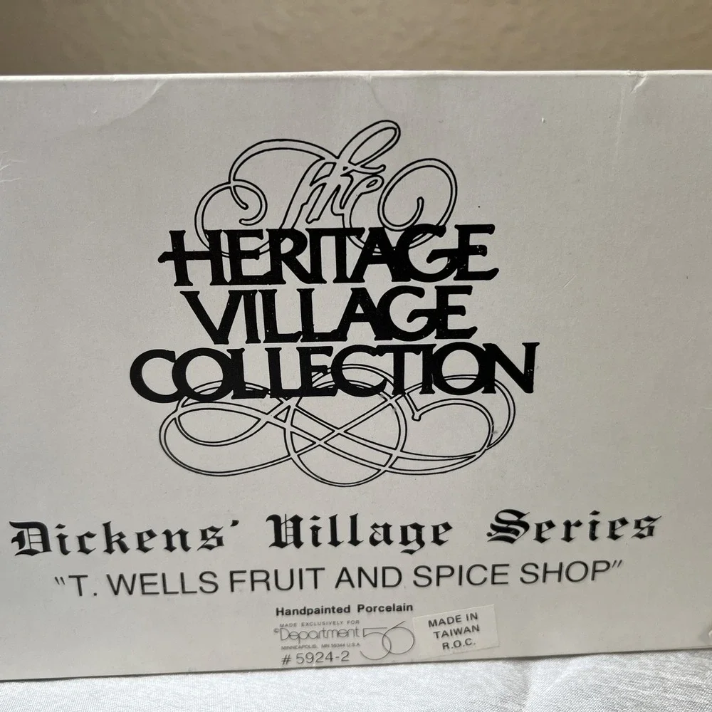 Vtg 1988 Dept 56  T. Wells Fruit And Spice Shop Heritage Village Collection 5924